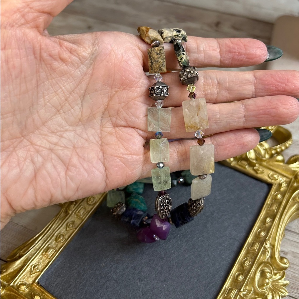 Multicolor 925 Sterling and Gemstone Necklace - Picture 9 of 9